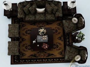 sofa set 035 3D Model