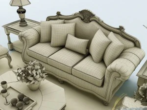 sofa set 035 3D Model
