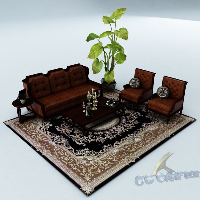 sofa set 038 3D मॉडल .c4d .max .obj .3ds .fbx .stl .blend 