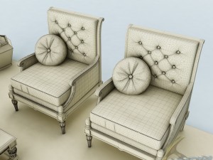 sofa set 038 3D मॉडल