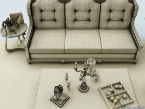 sofa set 038 3D मॉडल