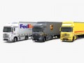 mercedes benz actros dhl ups fedex Modelo 3D