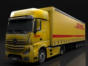 mercedes benz actros dhl ups fedex 3D Модель
