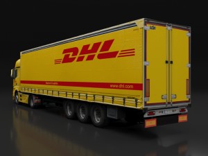 mercedes benz actros dhl ups fedex 3D Модель