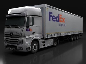 mercedes benz actros dhl ups fedex 3D Модель