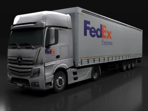 mercedes benz actros dhl ups fedex 3D Model