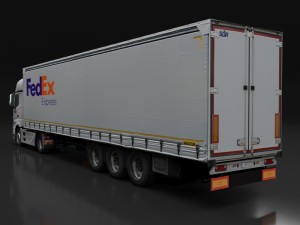 mercedes benz actros dhl ups fedex 3D Модель