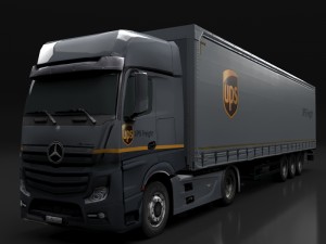 mercedes benz actros dhl ups fedex 3D Модель