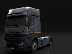 mercedes benz actros dhl ups fedex 3D Модель
