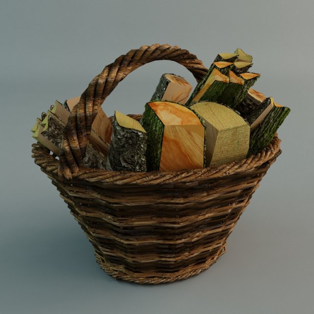 wicker basket 3Dモデル .c4d .max .obj .3ds .fbx .stl .blend 