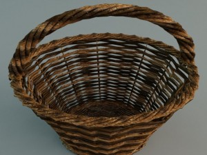 wicker basket 3Dモデル