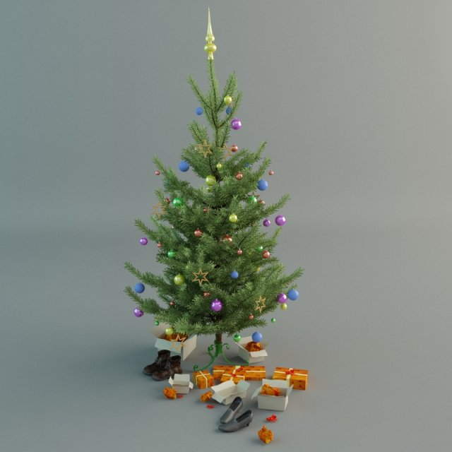 christmas tree 3D Model .c4d .max .obj .3ds .fbx .stl .blend 