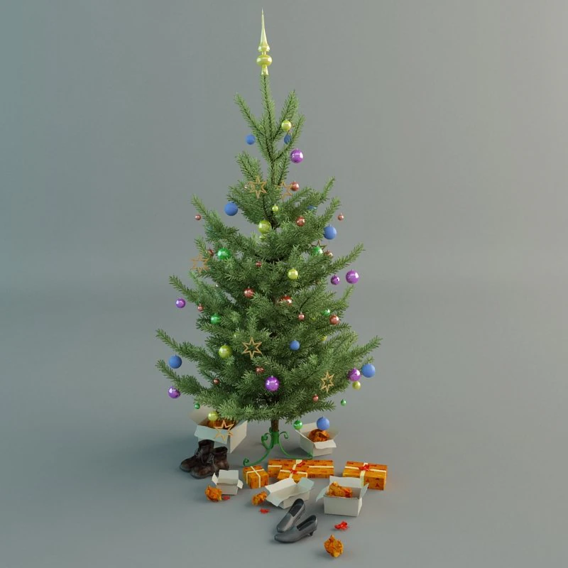 christmas tree 3D Model .c4d .max .obj .3ds .fbx .stl .blend 