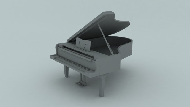 grand piano 3D Model .c4d .max .obj .3ds .fbx .stl .blend 