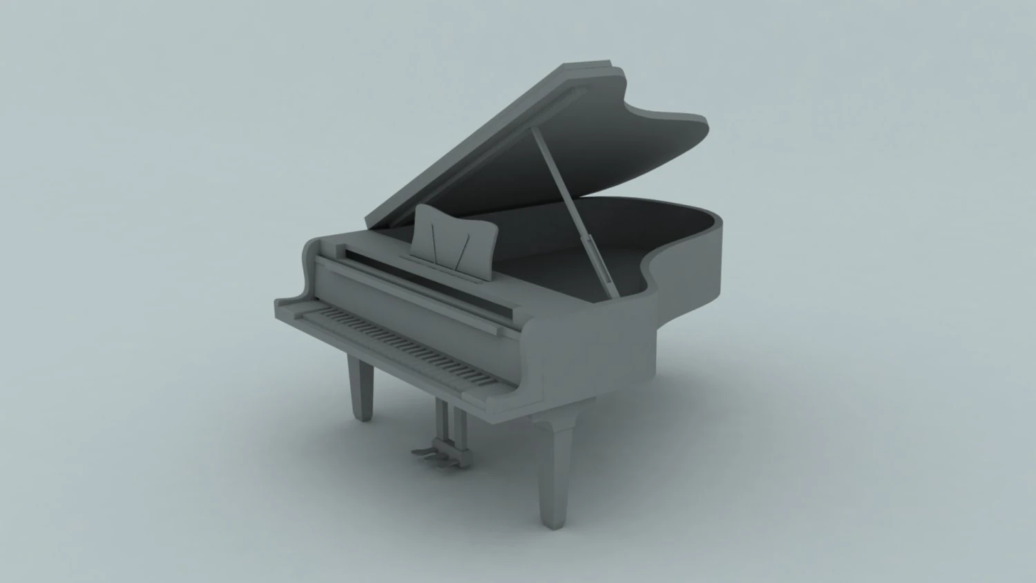 grand piano 3D Model .c4d .max .obj .3ds .fbx .stl .blend 