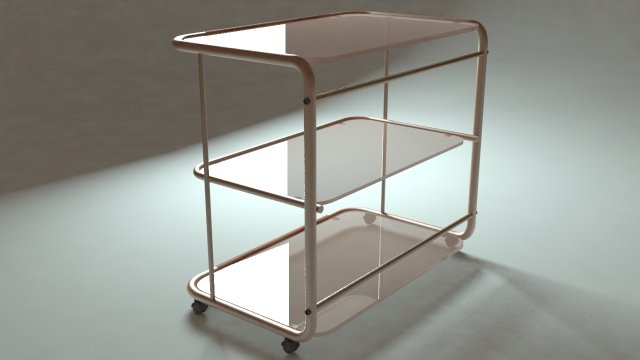 glass table with shelves 3D Модель .c4d .max .obj .3ds .fbx .stl .blend 
