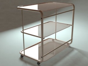 glass table with shelves 3D-Modell