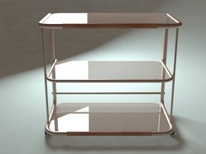 glass table with shelves 3D Модель
