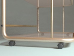 glass table with shelves 3D Модель