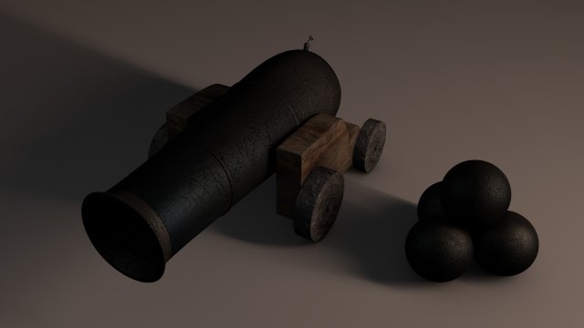 pirate cannon 3Dモデル .c4d .max .obj .3ds .fbx .stl .blend 