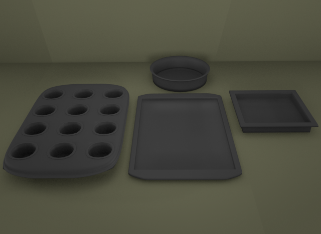 baking pans 3D Model .c4d .max .obj .3ds .fbx .stl .blend 