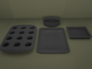 baking pans Modello 3D