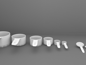 measuring cup and spoon set 3D Model