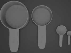 measuring cup and spoon set 3D Модель