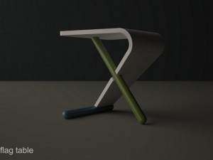 flag table Model 3D