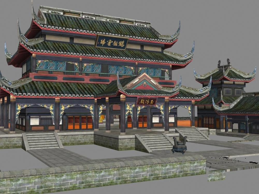 고대 건축 006 3D 모델 .c4d .max .obj .3ds .fbx .stl .blend 