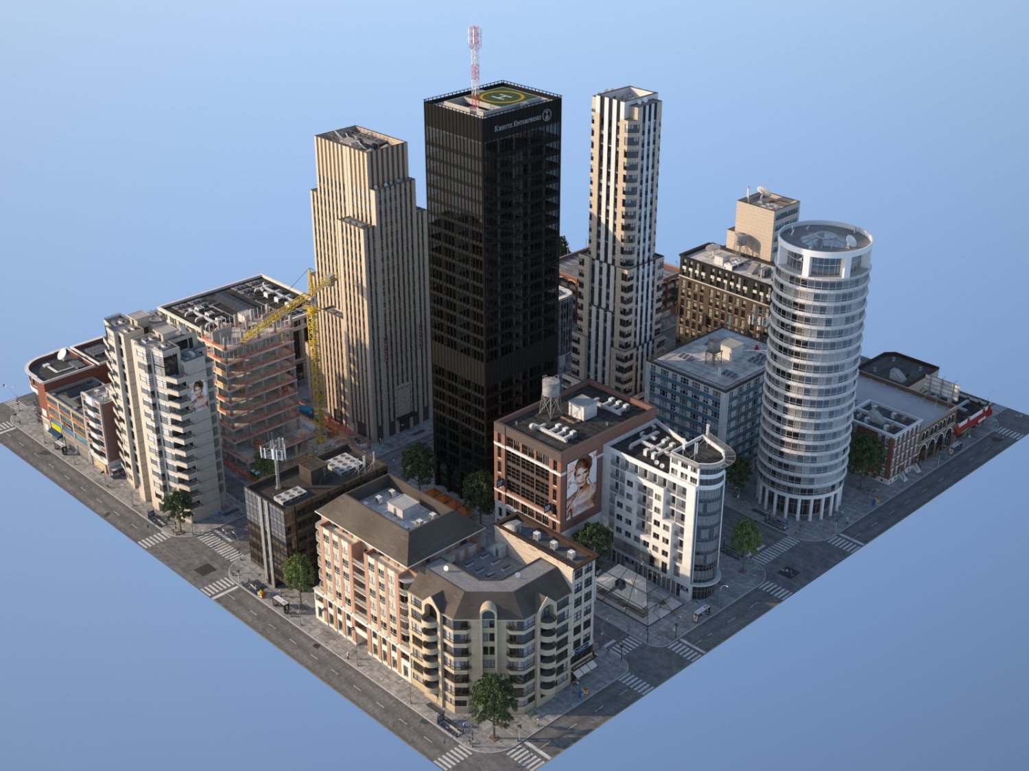 3d City. City 3d model.