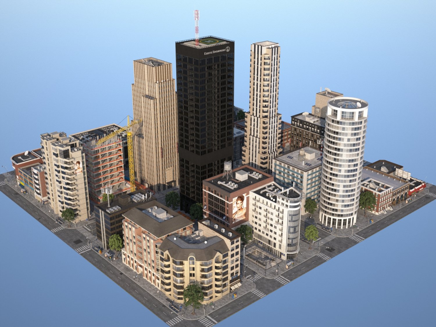 City Bay макет. City 3d model.