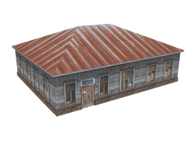 old building drugstore 3D Model .c4d .max .obj .3ds .fbx .stl .blend 
