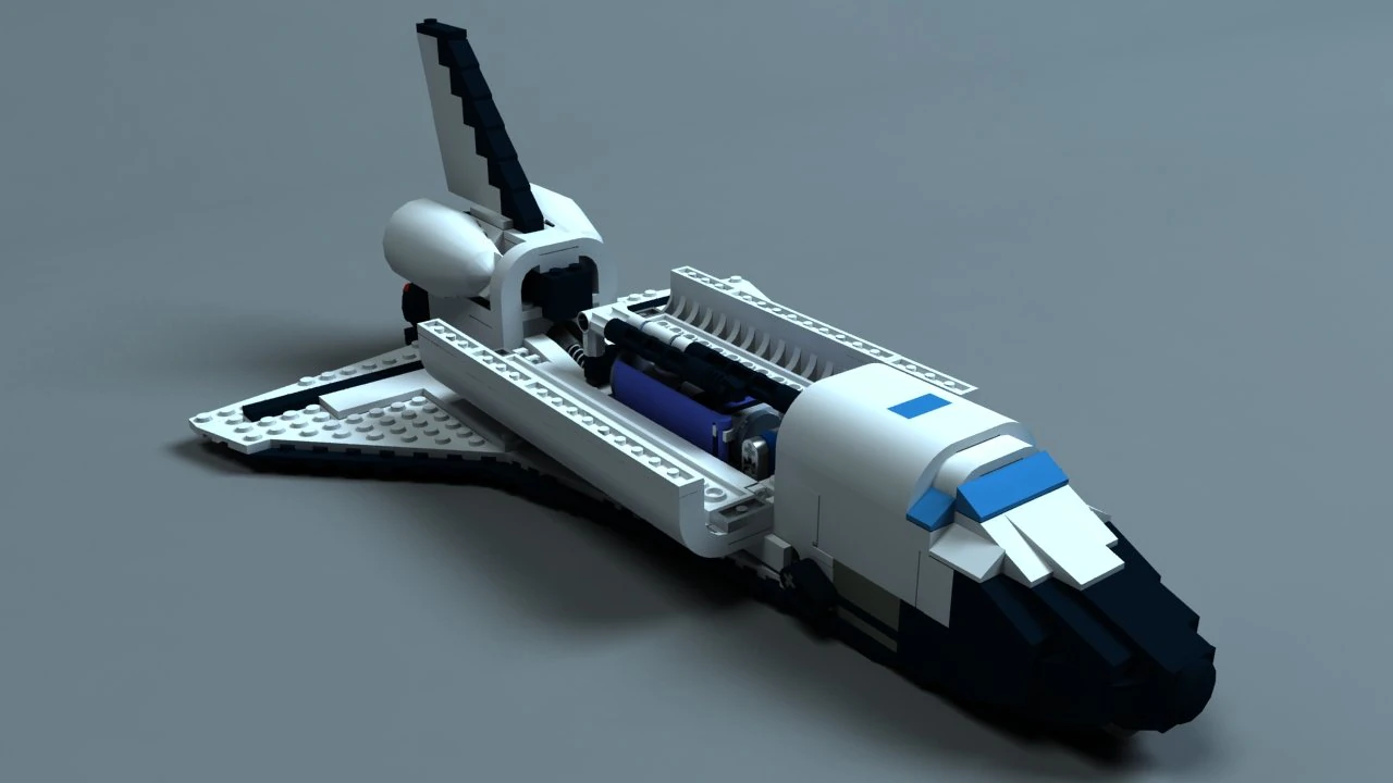 lego space shuttle high detail 3D Model .c4d .max .obj .3ds .fbx .stl .blend