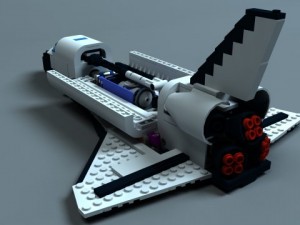 lego space shuttle  high detail Modelo 3D