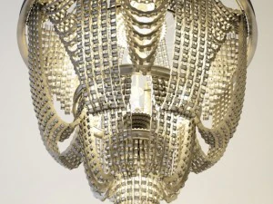 upcycled bicycle chain chandeliers 3D Model