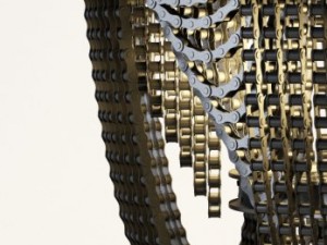 upcycled bicycle chain chandeliers 3D Модель