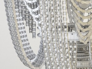 upcycled bicycle chain chandeliers 3D Модель