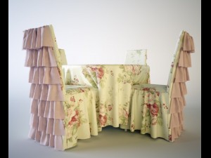 banquet table and chair Modello 3D