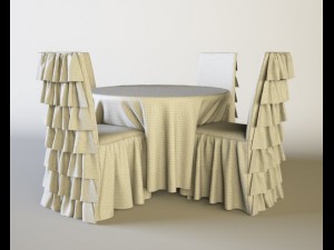 banquet table and chair Modelo 3D