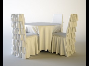 banquet table and chair Modelo 3D
