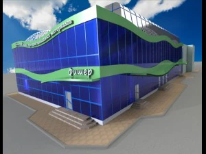 貿易センターのファサード再建 3Dモデル