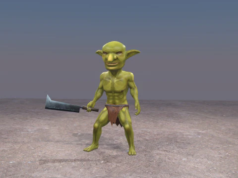 Duende animado Lowpoly Modelo 3D