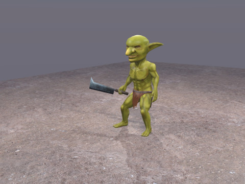 Lowpoly Animated Goblin 3D Model