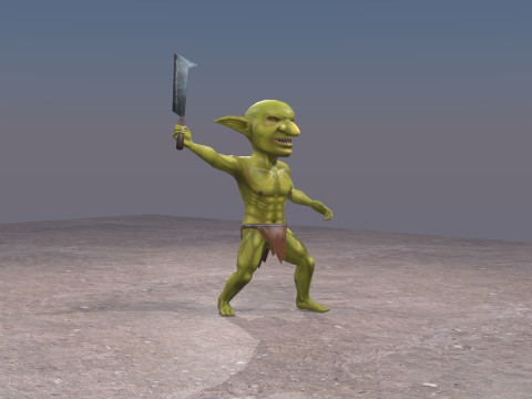 Lowpoly Animated Goblin 3D Model
