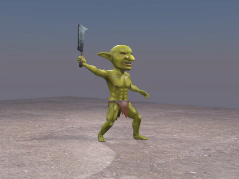 Lowpoly Animated Goblin 3D Model