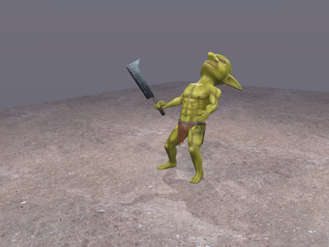 Lowpoly Animated Goblin 3D Model