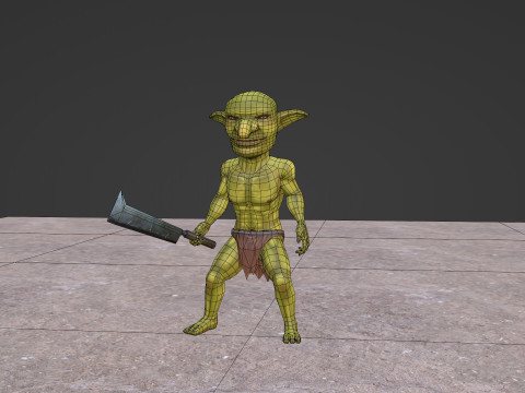 Lowpoly Animated Goblin 3D Model