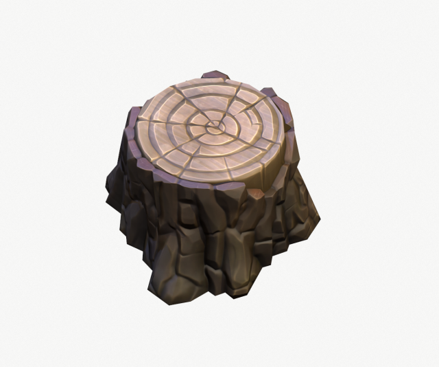 cartoon stump 3D 模型 .c4d .max .obj .3ds .fbx .stl .blend