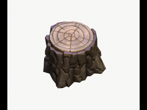 cartoon stump 3D 模型